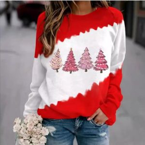 Casual Crew Neck Christmas Sweatshirt, Hoodies & Sweatshirts, color:Red|size:5XL, catalog Noracora shop