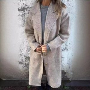 Women's Plain Regular Loose Coat, Coats, color:Camel|size:3XL, catalog Noracora shop
