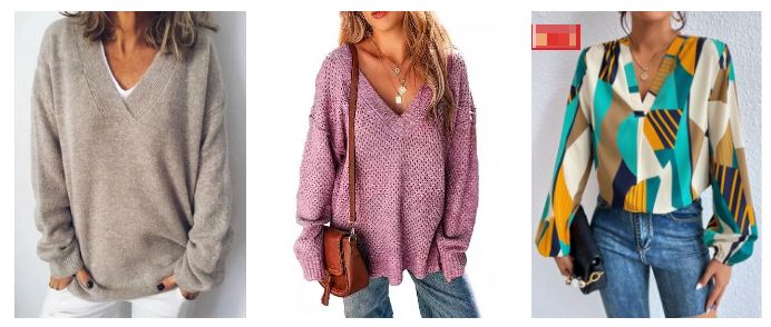 Women's V-Neck Tops JustFashionNow