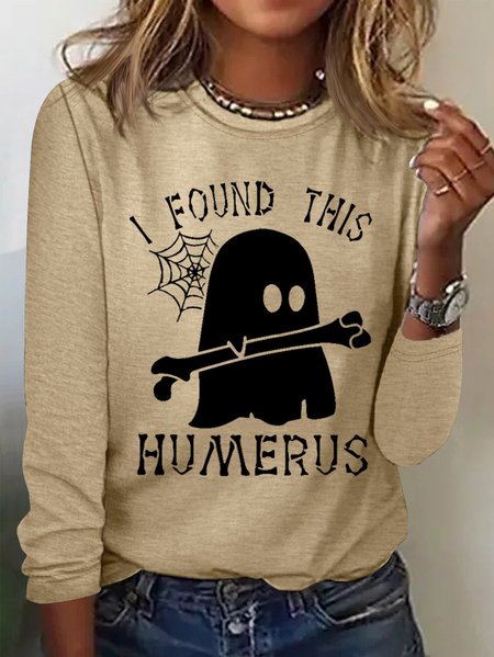 Halloween Loose Casual T-Shirt, Long sleeves, Lilicloth.com