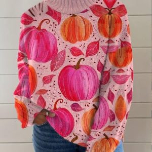 Women 3D Printing Long Sleeve Comfy Casual Sweater, Sweaters, color:Color3|size:4XL, catalog Noracora shop