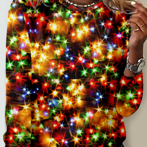 Casual Geometric Crew Neck Long Sleeve T-shirt, T-shirts, color:Multicolor|size:5XL, catalog Noracora shop
