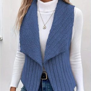 Fluff/Granular Fleece Fabric Loose Casual Vest, JustFashionNow Vests & Gilets, color:Blue|size:XXL,