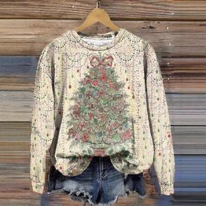 Casual Crew Neck Animal Sweatshirt, Hoodies & Sweatshirts, color:Apricot|size:4XL, catalog Noracora shop
