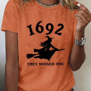 Casual Letter Pattern Crew Neck Short Sleeve T-shirt, T-shirts, color:Orange|size:XXL, catalog Noracora shop