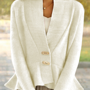 Women Wool/Knitting Plain Long Sleeve Comfy Casual Cardigan, Cardigans, color:White|size:XL, catalog Noracora shop