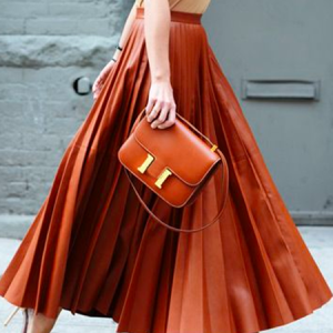 Plain Ruched Loose Urban Skirt, Skirts, color:Brown|size:XXL, Stylewe