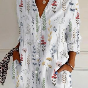 Loose Casual Shirt Collar Shirt, Blouses, Lilicloth.com