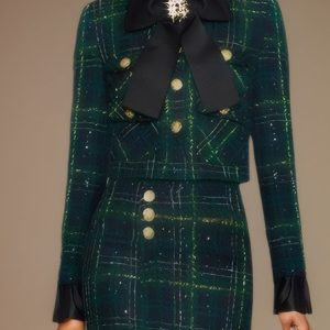 Regular Sleeve Shawl Collar Urban Plaid Jacket, Jackets, color:Green|size:XXL, Stylewe