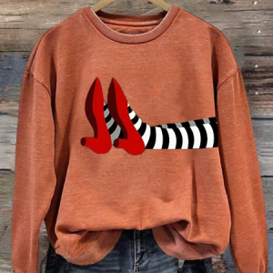 Women's Halloween Red Shoes Print Sweatshirt, Hoodies&Sweatshirts, Lilicloth.com