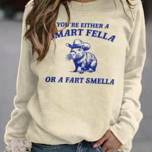 Are you a smart person or just farting? Smell retro round neck sweatshirt, Hoodies&Sweatshirts, Lilicloth.com