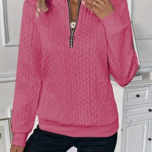 Casual Hoodie Plain Sweatshirt Zipper, Hoodies & Sweatshirts, color:Wine Red|size:XXL, catalog Noracora shop