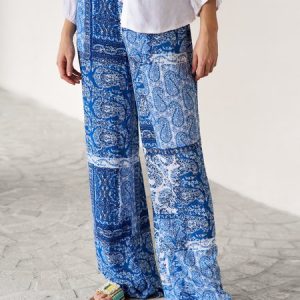 Casual Ethnic Long Pant, Pants, color:Deep Blue|size:XXL, catalog Noracora shop