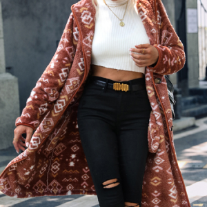 Women's Ethnic Regular Loose Jacket, Outerwear, color:Coffee|size:XL, catalog Noracora shop