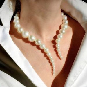 Elegant Plain Pearl Chain Necklaces, Necklaces, color:White|size:One-size, Stylewe