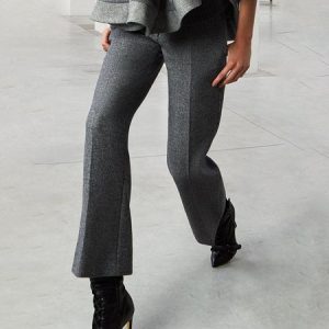 Urban Daily Plain Regular Fit Pants, Pants, color:Gray|size:XXL, Stylewe