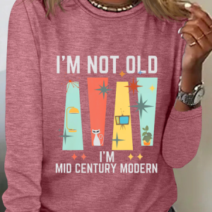 I'm Not Old I'm Mid Century Modern Casual Long Sleeve Shirt, Long sleeves, Lilicloth.com