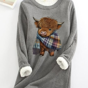 Women's Crew Neck Cattle Casual Spring/Fall Long Sleeve Sweatshirt, JustFashionNow Sweatshirts & Hoodies, color:Gray|size:XXL,