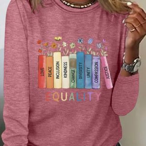 Equal Rights Human Rights Equality Casual Long Sleeve Shirt, Long sleeves, Lilicloth.com
