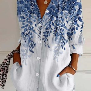 Casual Shirt Collar Early Autumn Shirt, Blouses, Lilicloth.com