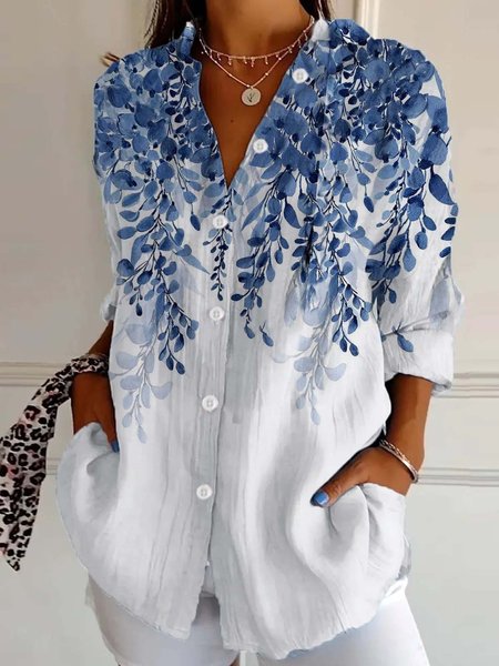 Casual Shirt Collar Early Autumn Shirt, Blouses, Lilicloth.com