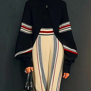 Casual Striped Raglan Sleeves Turtleneck Sweater, Pullovers, color:As Picture|size:XXL, Stylewe