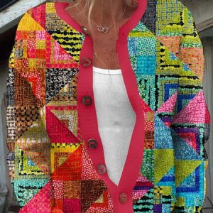 Vintage Buttoned Loose Ethnic Cardigan, Cardigans, Lilicloth.com