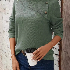 Shawl Collar Long Sleeve Striped Lace Regular Micro-Elasticity Loose Blouse For Women, Blouses, color:Army Green|size:XXL, catalog Noracora shop