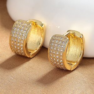 Urban Copper Plain Hoop, Earrings, color:Golden, Stylewe