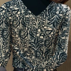 Long Sleeve Floral Regular Micro-Elasticity Loose Blouse For Women, Blouses, color:Black|size:XXL, catalog Noracora shop