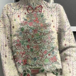 Women's Turtleneck Christmas Casual Spring/Fall Long Sleeve Sweatshirt, JustFashionNow Sweatshirts & Hoodies, color:Multicolor|size:3XL,