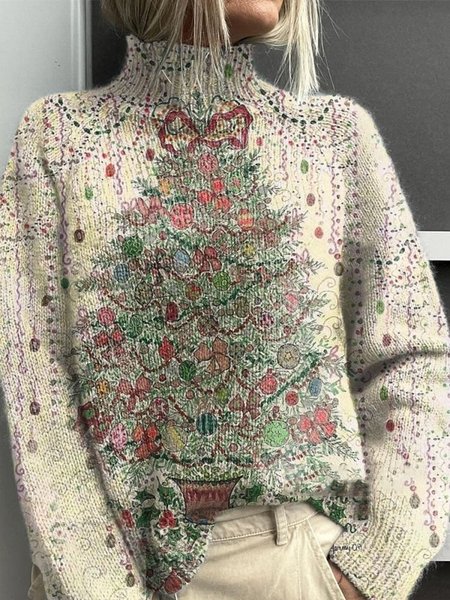 Women's Turtleneck Christmas Casual Spring/Fall Long Sleeve Sweatshirt, JustFashionNow Sweatshirts & Hoodies, color:Multicolor|size:3XL,