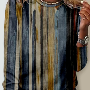 Casual Crew Neck Jersey T-Shirt, Long sleeves, Lilicloth.com