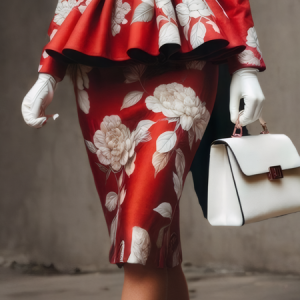 Printing Floral Elegant Regular Fit Skirt, Skirts, color:Red|size:XXL, Stylewe