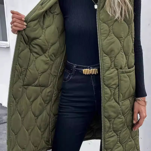 Women's Plain Fleece Loose Vest, Outerwear, color:Green|size:XXL, catalog Noracora shop