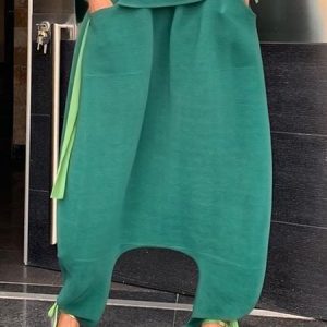 Regular Size Casual Loose O-Line Pants, Pants, color:Green|size:XXL, Stylewe