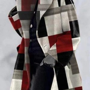 Women's Floral Regular Loose Jacket, Outerwear, color:Red|size:5XL, catalog Noracora shop