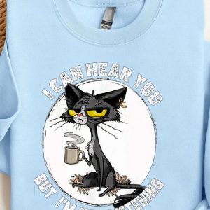 Women's Crew Neck Cat Casual Spring/Fall Cotton Long Sleeve Sweatshirt, JustFashionNow Sweatshirts & Hoodies, color:Blue|size:XXL,
