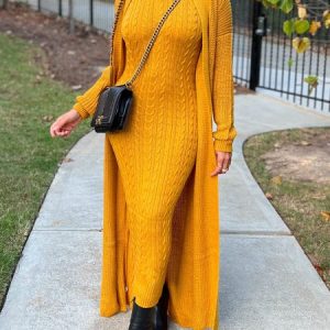 Plain Urban Long Sleeve Loose Sweater Cardigan, Cardigans, color:Yellow|size:XXL, Stylewe