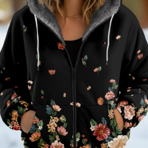 Women's Geometric Thicken Loose Jacket, Outerwear, color:Black|size:4XL, catalog Noracora shop