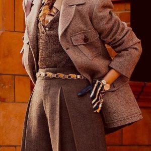 Plain Lapel Collar Urban Pockets Long Sleeve Blazer, Blazers, color:Brown|size:XXL, Stylewe