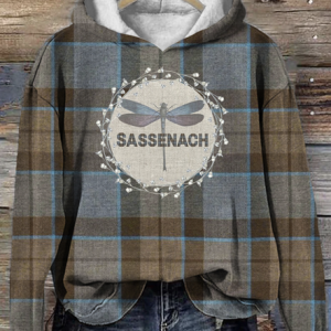 Retro Checkered Dragonfly Hoodie, Hoodies&Sweatshirts, Lilicloth.com