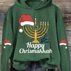 Casual Hoodie Text Letters Hanukkah Hoodie, Hoodies & Sweatshirts, color:Green|size:5XL, catalog Noracora shop