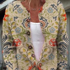 Women's Geometric Thicken Loose Jacket, Outerwear, color:Apricot|size:4XL, catalog Noracora shop