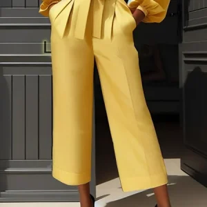 Urban Plain Pants, Pants, color:Yellow|size:XXL, Stylewe