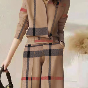 Plus Size High Elasticity Long Sleeve Plaid Urban Others Cardigan, Plus Tops, color:Khaki|size:4X, Stylewe