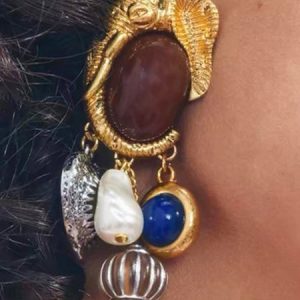 Urban Ethnic Metal Prom Earrings, Earrings, color:Golden|size:One-size, Stylewe