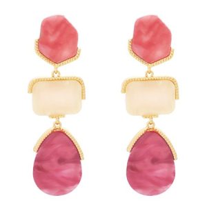 Elegant Color Block Dangle, Earrings, color:Rose Red|size:One-size, Stylewe