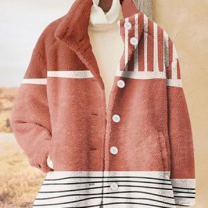 Women's Animal Thicken Loose Jacket, Outerwear, color:Orange Red|size:3XL, catalog Noracora shop