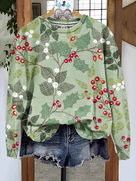 Women's Crew Neck Christmas Casual Spring/Fall Long Sleeve Sweatshirt, JustFashionNow Sweatshirts & Hoodies, color:Color5|size:4XL,
